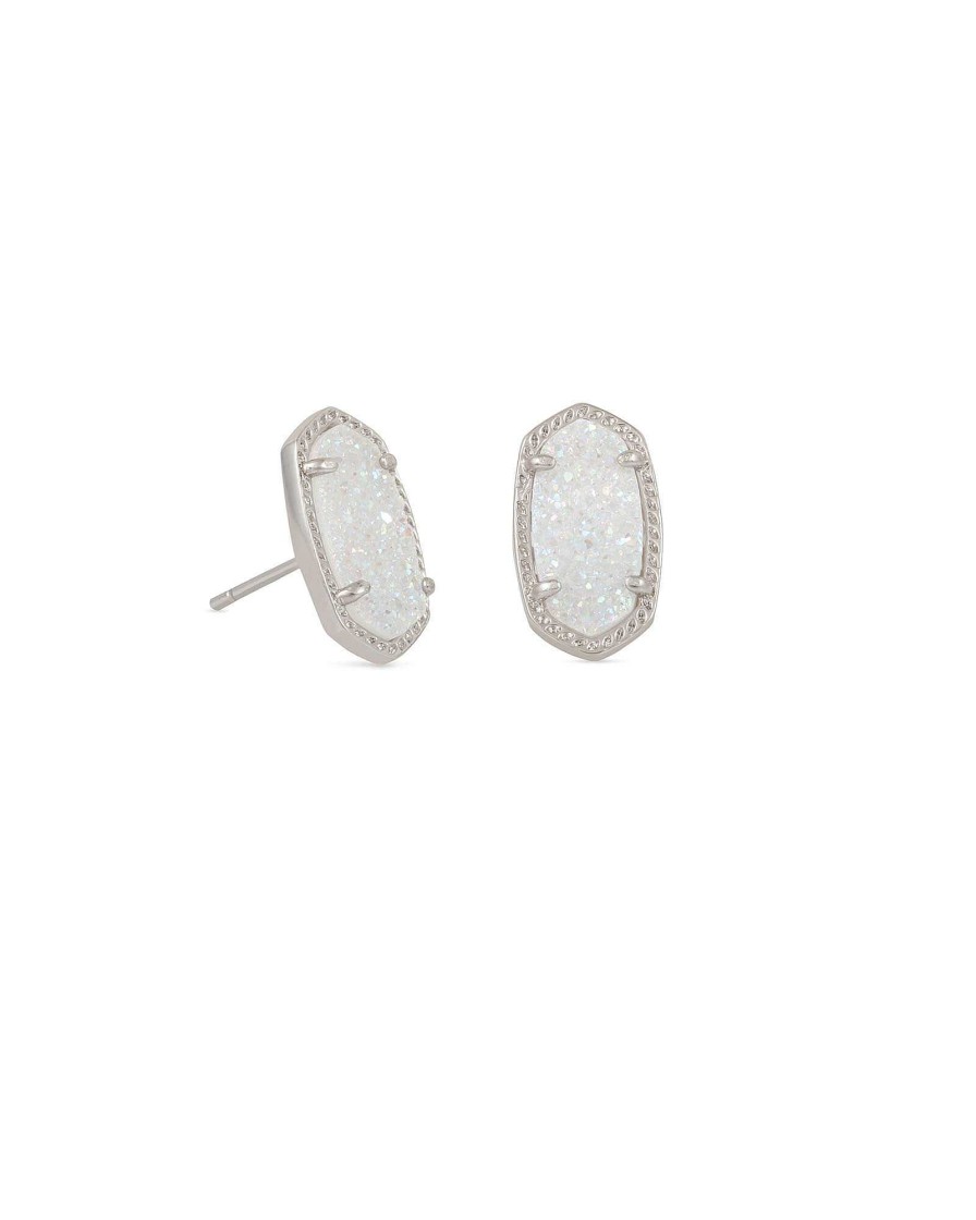 Kendra Scott Earrings | Ellie Silver Stud Earrings In Iridescent Drusy