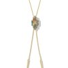 Kendra Scott Men'S | Ember Gold Bolo Necklace In Bronze Veined Turquoise Magnesite Red Oyster