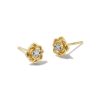 Kendra Scott Earrings | Ansel Rose 14K Yellow Gold Stud Earrings In White Diamond