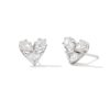 Kendra Scott Earrings | Katy Silver Heart Stud Earrings In White Crystal