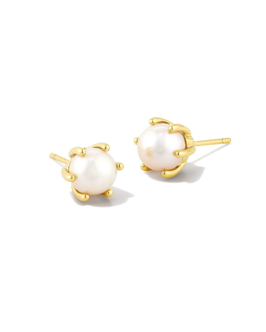 Kendra Scott Earrings | Ashton Gold Pearl Stud Earrings