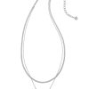 Kendra Scott Necklaces | Elisa Herringbone Silver Multi Strand Necklace In Platinum Drusy