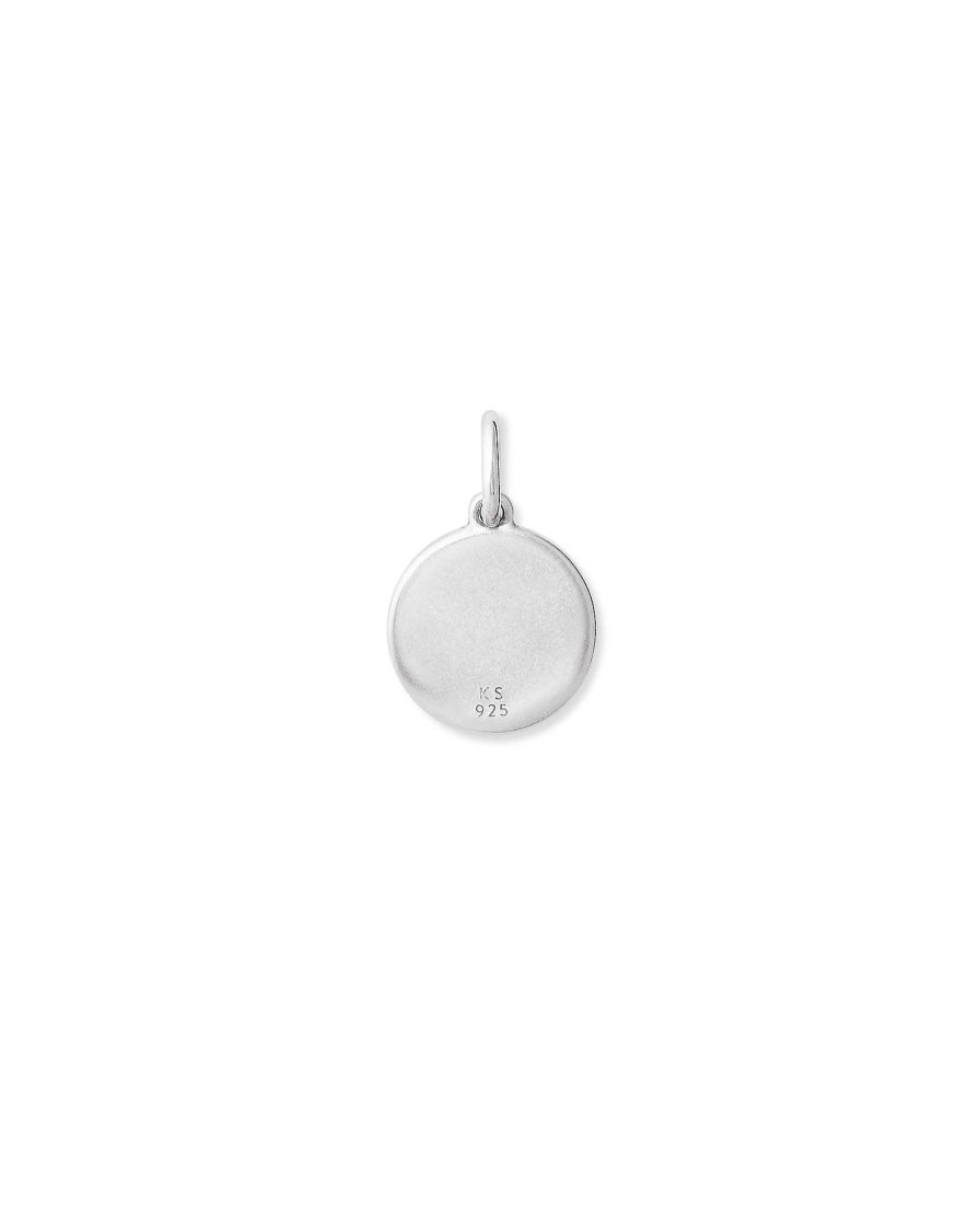 Kendra Scott Demi-Fine Jewelry | Letter A Coin Charm In Oxidized Sterling Silver