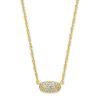 Kendra Scott Necklaces | Grayson Gold Pendant Necklace In White Crystal