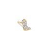 Kendra Scott Earrings | Tiny Cowboy Boot 14K Yellow Gold Single Stud Earring In White Diamond