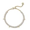 Kendra Scott Bracelets | Jacqueline Gold Tennis Bracelet In White Crystal