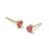 Kendra Scott Earrings | Madeline 14K Yellow Gold Stud Earrings In Ruby