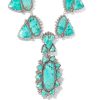 Kendra Scott Necklaces | Havana Vintage Silver Statement Necklace In Variegated Turquoise Magnesite