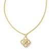 Kendra Scott Necklaces | Dira Stone Gold Short Pendant Necklace In Ivory Mix