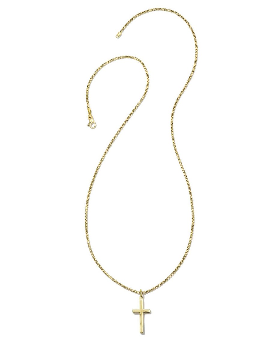 Kendra Scott Necklaces | Small Cross Charm Necklace In 18K Gold Vermeil