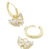 Kendra Scott Earrings | Blair Gold Butterfly Huggie Earrings In White Crystal