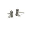 Kendra Scott Earrings | Tiny Cowboy Boot Stud Earrings In Oxidized Sterling Silver