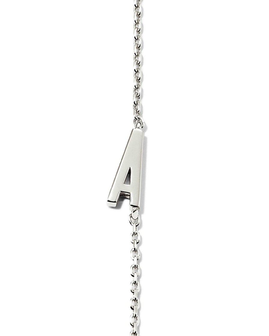 Kendra Scott Necklaces | Letter A Inline Initial Necklace In Sterling Silver