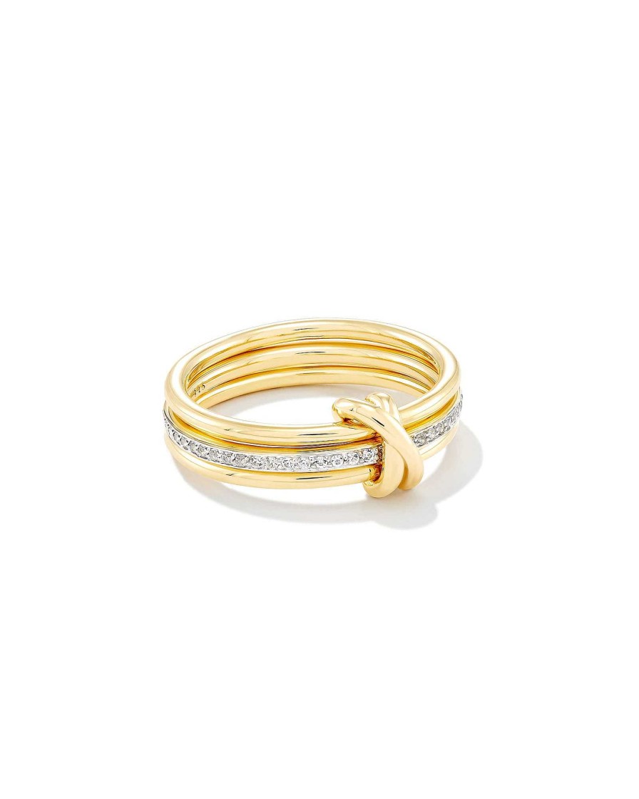 Kendra Scott Rings | Tia 18K Gold Vermeil Band Ring In White Sapphire