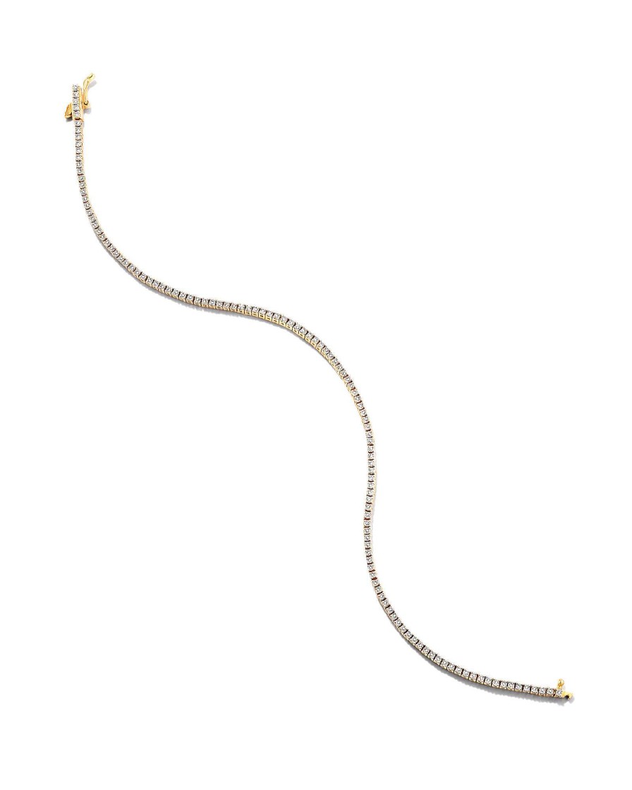 Kendra Scott Bracelets | 14K Yellow Gold Tennis Bracelet In White Diamond