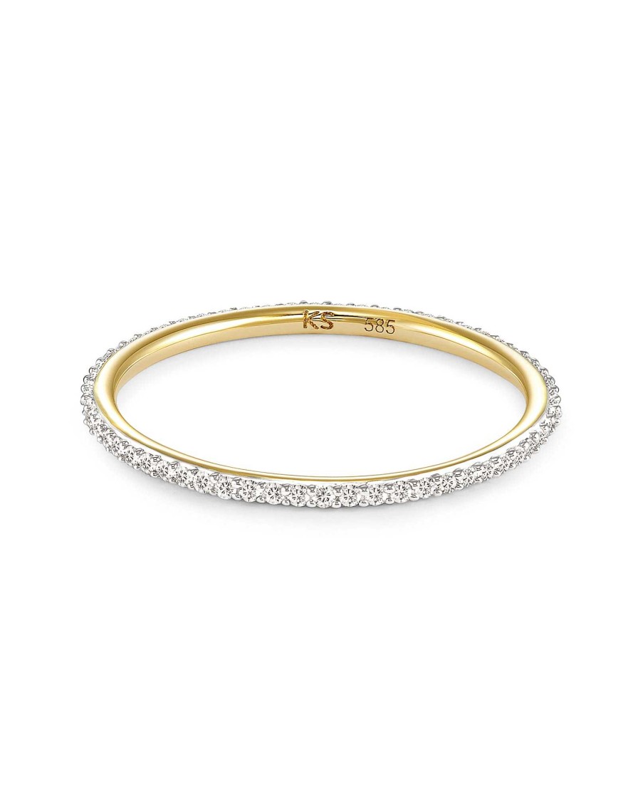 Kendra Scott Rings | Angelina 14K Yellow Gold Band Ring In White Diamond