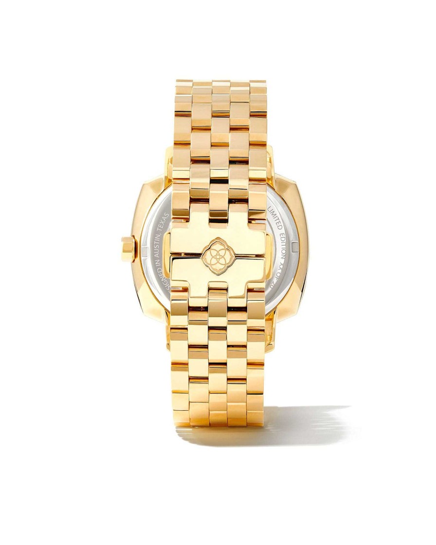 Kendra Scott Watches | 20Th Anniversary Dira Gold Diamond 38Mm Watch In Ivory Mother-Of-Pearl