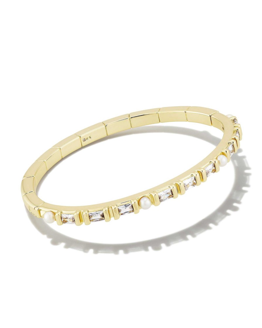 Kendra Scott Bracelets | Gracie Silver Bangle Bracelet In White Mix