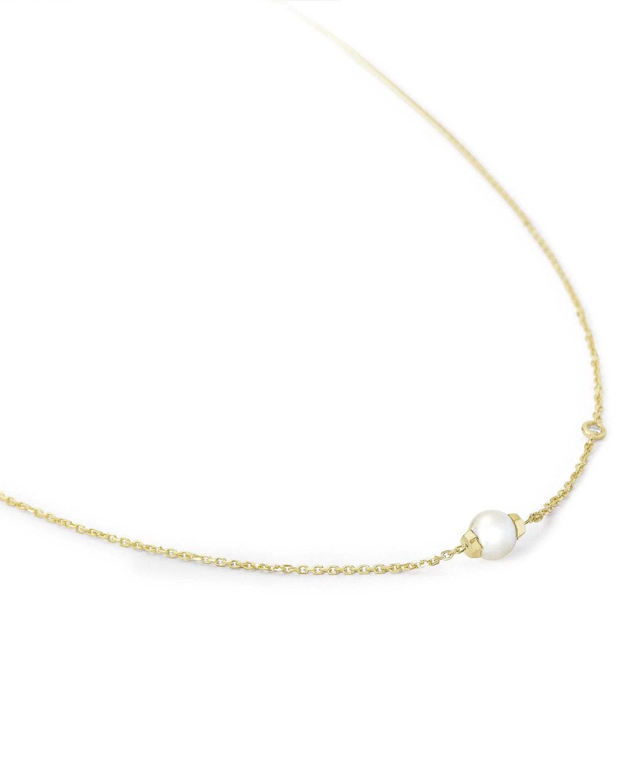 Kendra Scott Necklaces | Cathleen 14K Yellow Gold Pendant Necklace In Pearl