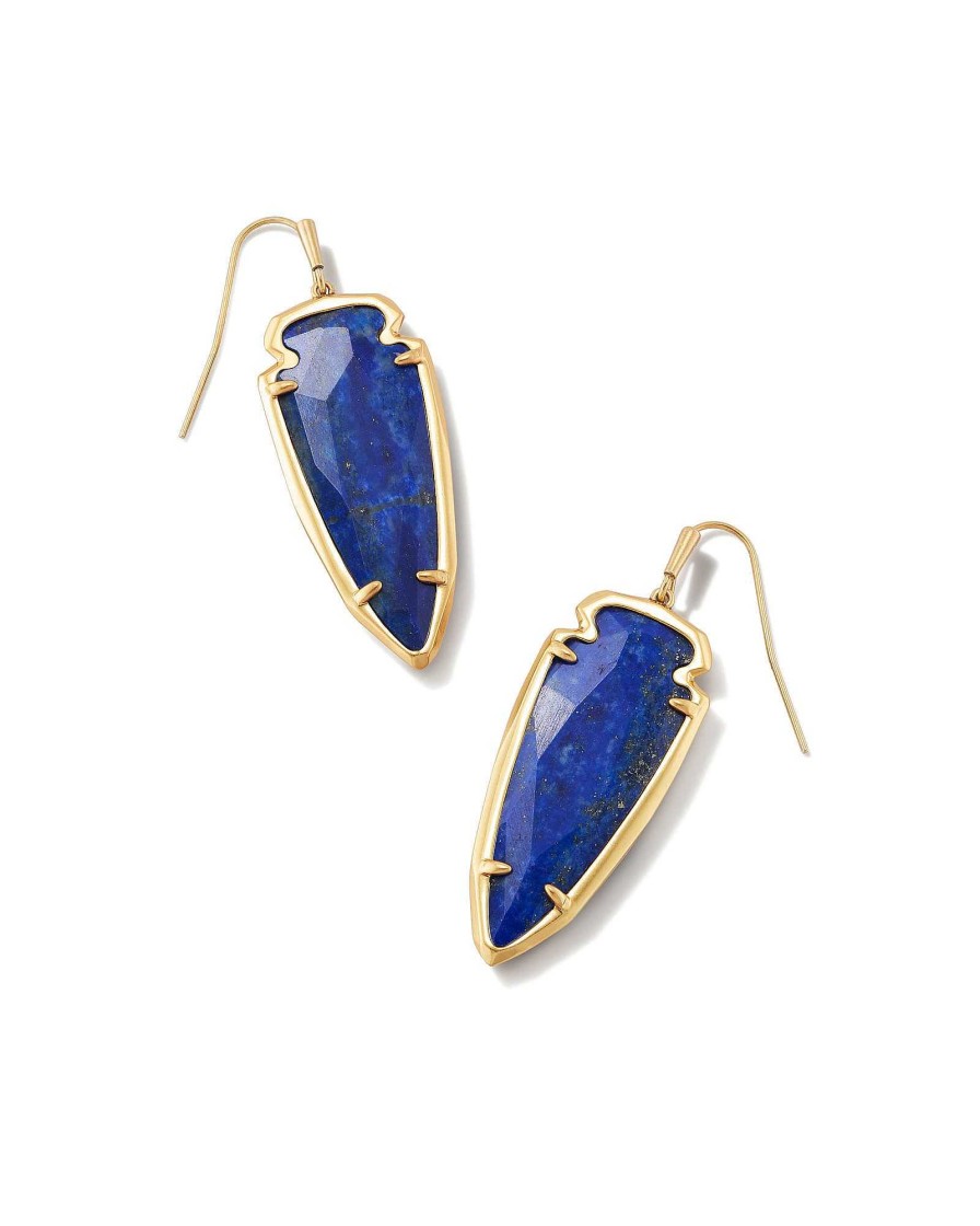 Kendra Scott Earrings | Skylar Vintage Gold Drop Earrings In Blue Lapis