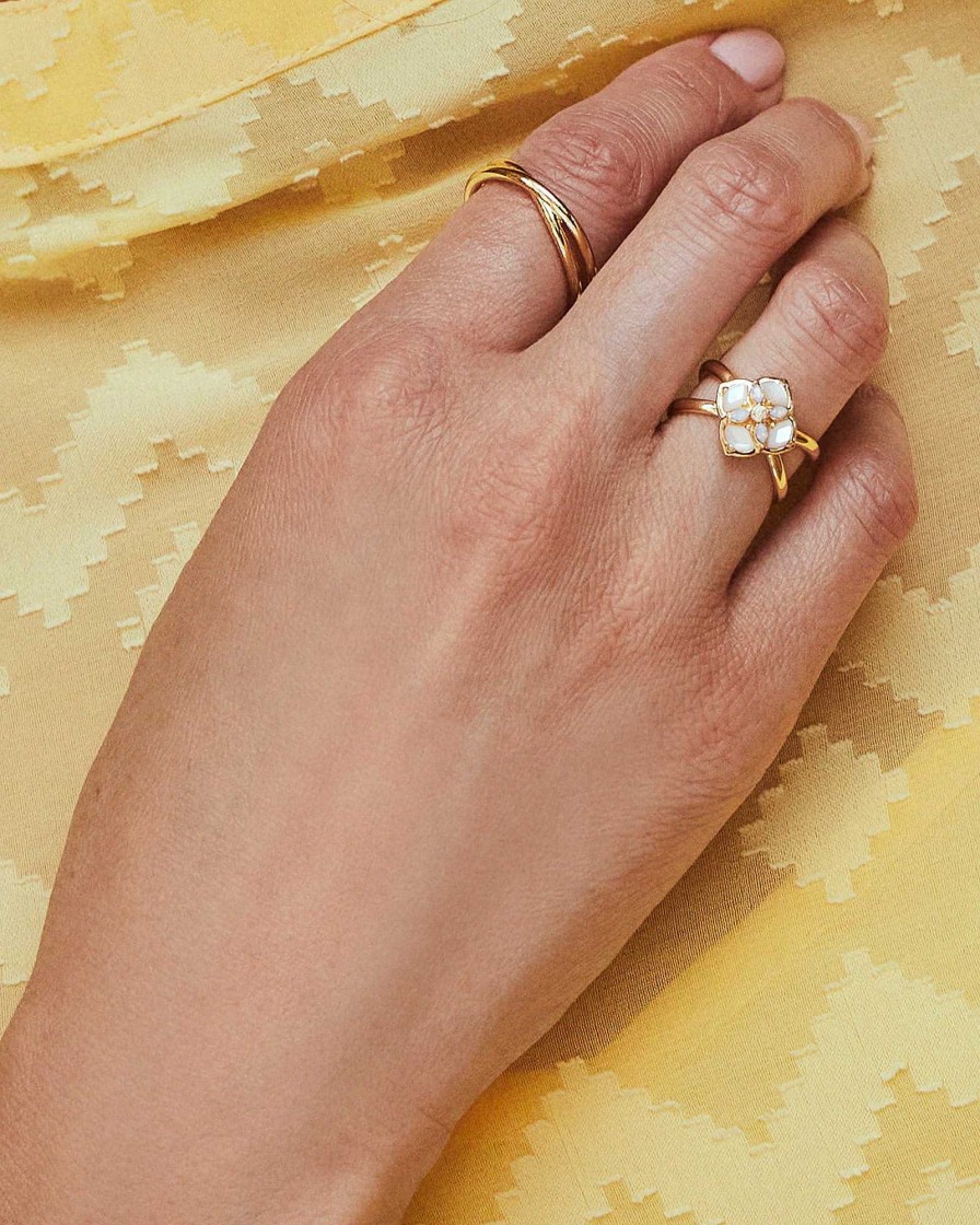 Kendra Scott Rings | Dira Stone Gold Double Band Ring In Ivory Mix