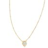 Kendra Scott Necklaces | Framed Gold Tess Satellite Short Pendant Necklace In Luster Light Blue Kyocera Opal