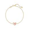 Kendra Scott Bracelets | Ari Heart Gold Chain Bracelet In Dichroic Glass