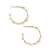 Kendra Scott Earrings | Michelle 14K Yellow Gold Hoop Earrings In White Diamond