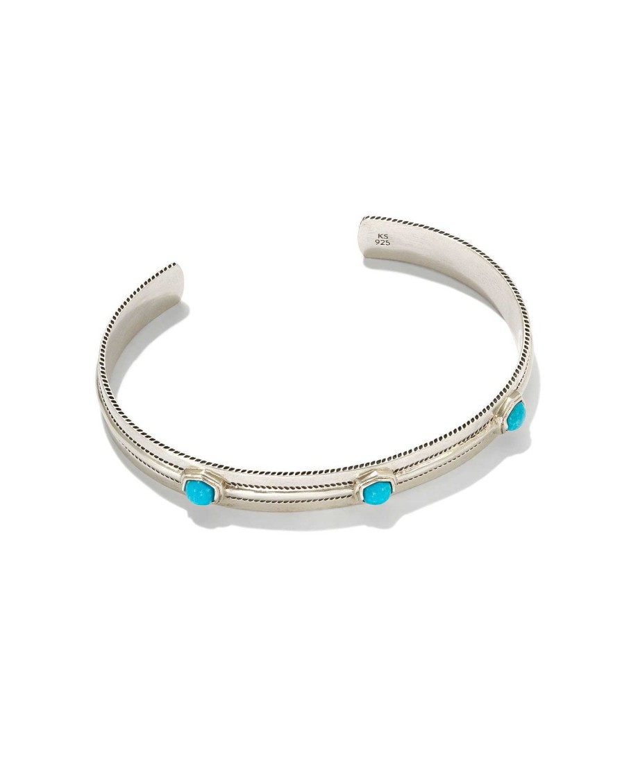 Kendra Scott Bracelets | Weston Oxidized Sterling Silver Cuff Bracelet In Turquoise