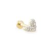 Kendra Scott Earrings | Heart Mini 14K Yellow Gold Single Stud Earring In White Diamond