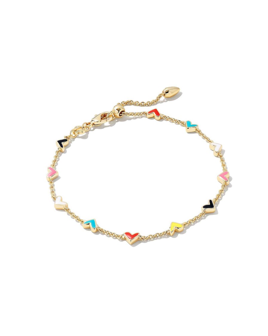 Kendra Scott Bracelets | Haven Heart Gold Chain Bracelet In Multi Mix