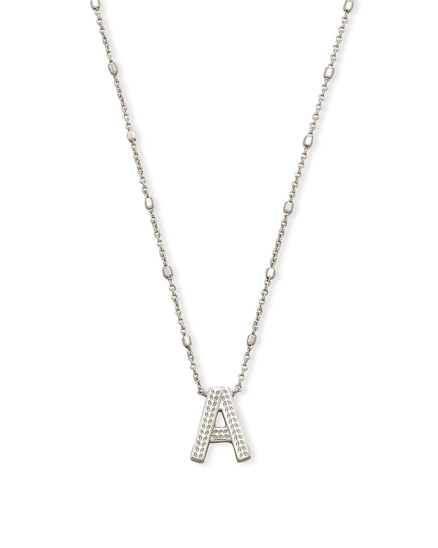 Kendra Scott Necklaces | Letter A Pendant Necklace In Silver