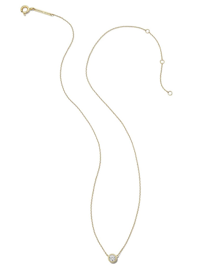 Kendra Scott Necklaces | Lab Grown White Diamond Audrey Pendant Necklace In 14K Yellow Gold