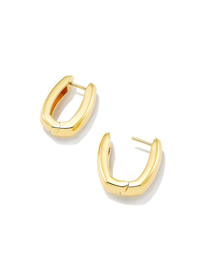 Kendra Scott Earrings | Ellen Wide Huggie Earrings In 18K Gold Vermeil