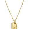 Kendra Scott Necklaces | Tinsley 18K Gold Vermeil Tiny Locket Necklace In White Topaz