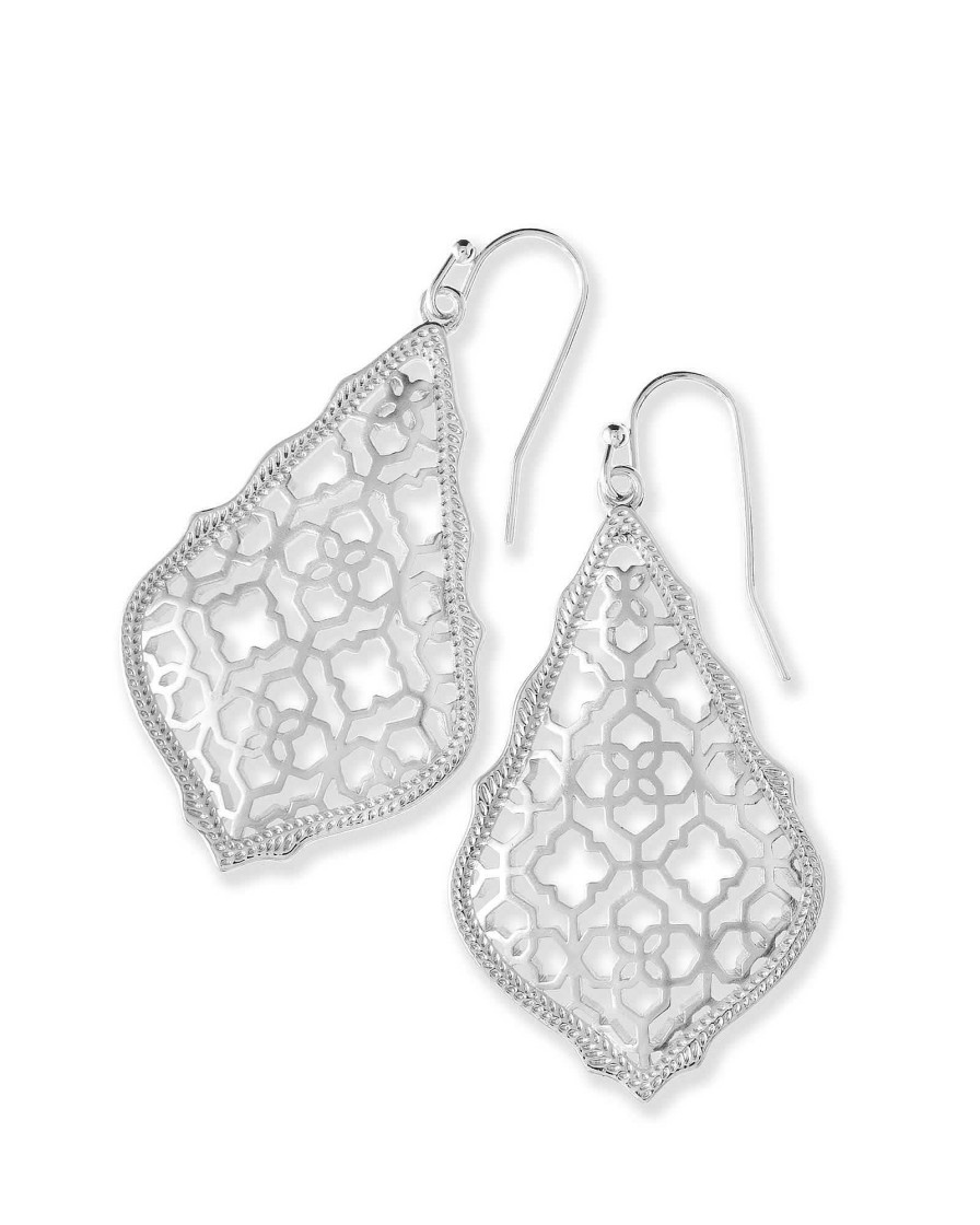 Kendra Scott Earrings | Addie Silver Drop Earrings In Silver Filigree Mix