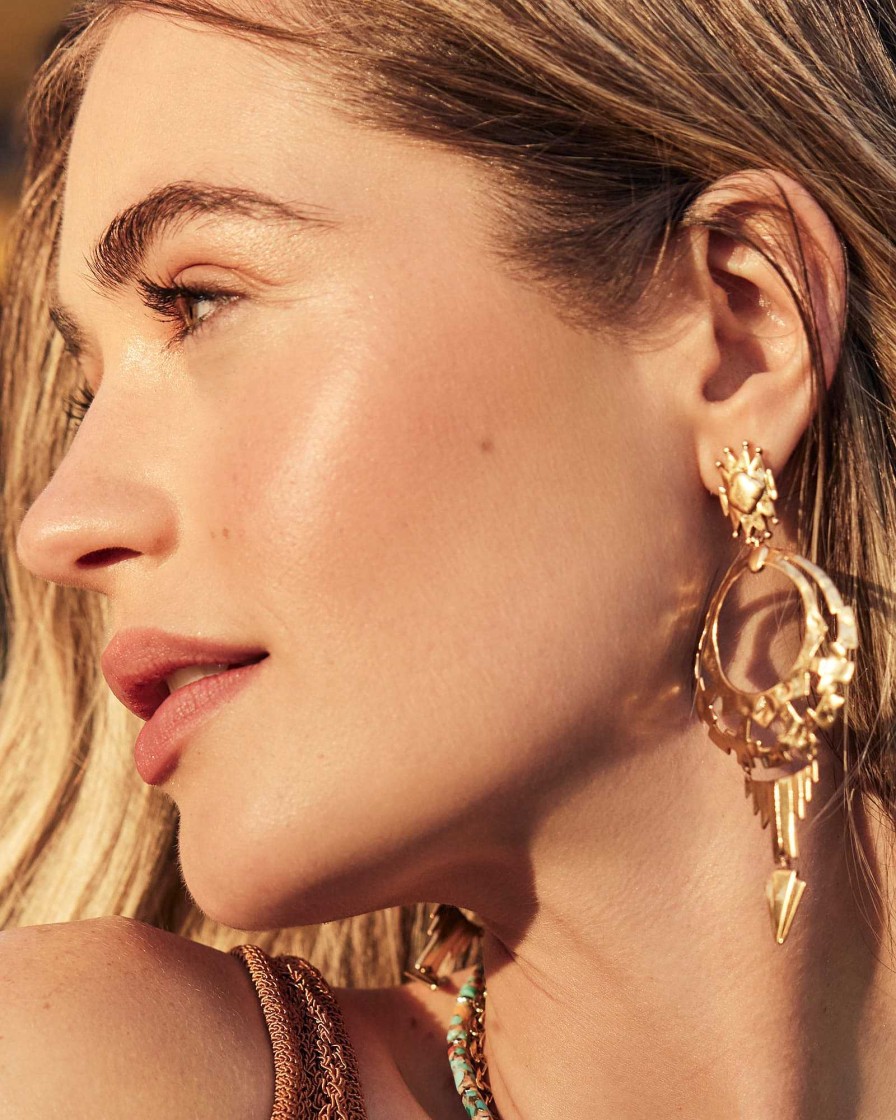 Kendra Scott Earrings | Shiva Statement Earrings In Vintage Gold