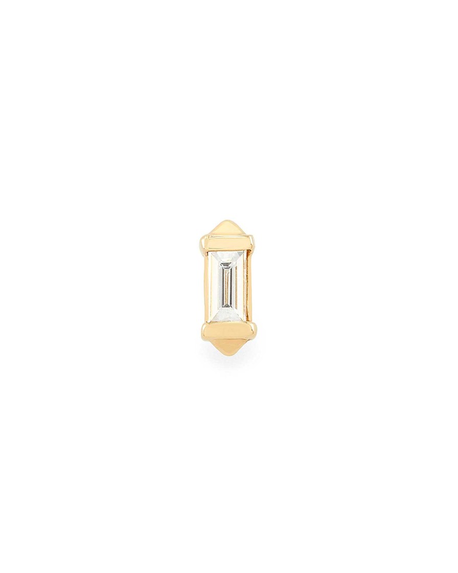 Kendra Scott Earrings | Sianna Mini 14K Yellow Gold Single Stud Earring In White Diamond