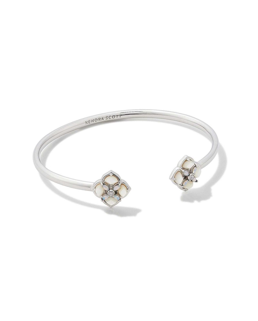 Kendra Scott Bracelets | Dira Stone Silver Cuff Bracelet In Ivory Mix