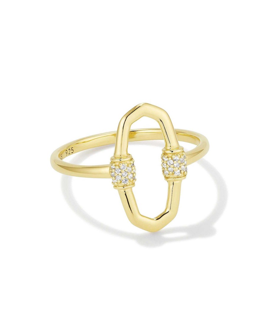 Kendra Scott Rings | Bristol 18K Gold Vermeil Band Ring In White Sapphire