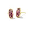 Kendra Scott Earrings | Grayson Gold Crystal Stud Earrings In Pink Ombre