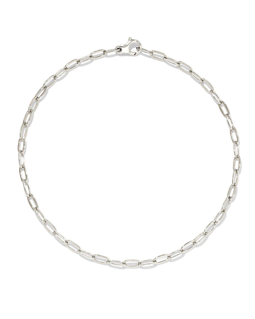 Kendra Scott Bracelets | Small Paperclip Chain Anklet In Sterling Silver