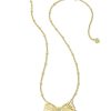 Kendra Scott Necklaces | Kendra Scott X Loveshackfancy Gold Bow Necklace In White Crystal