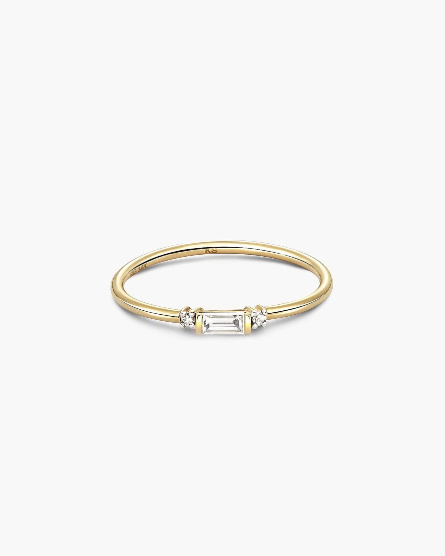 Kendra Scott Rings | Maria 14K Yellow Gold Band Ring In White Diamond