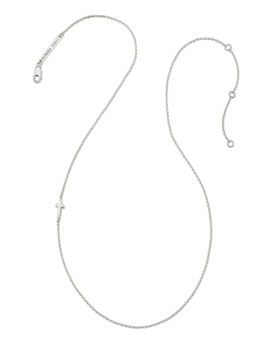 Kendra Scott Necklaces | Cross Inline Necklace In Sterling Silver