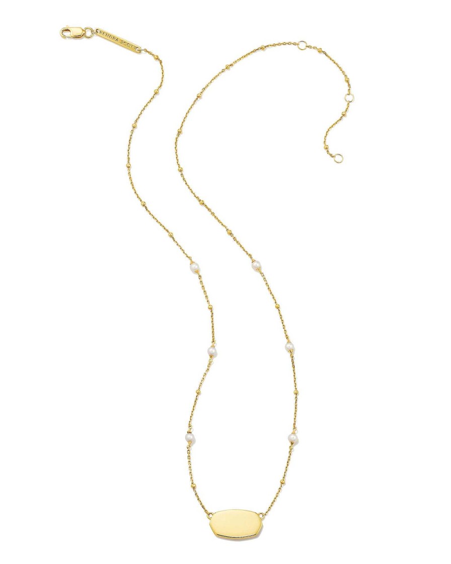 Kendra Scott Necklaces | Elisa Pearl 18K Gold Vermeil Pendant Necklace In White Pearl