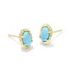 Kendra Scott Earrings | Daphne Gold Stud Earrings In Variegated Turquoise Magnesite