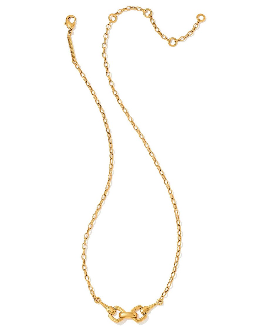 Kendra Scott Necklaces | Beau Short Pendant Necklace In Vintage Gold