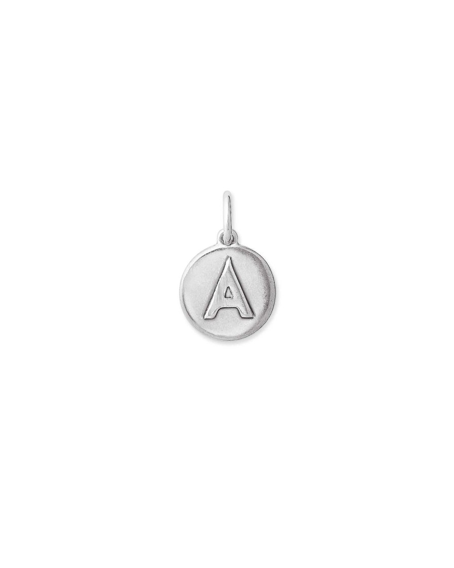 Kendra Scott Demi-Fine Jewelry | Letter A Coin Charm In Oxidized Sterling Silver