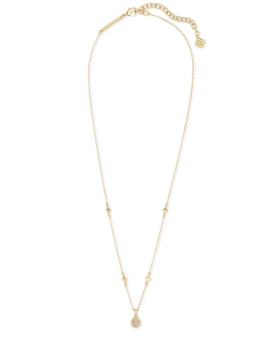 Kendra Scott Necklaces | Nola Gold Pendant Necklace In Iridescent Drusy